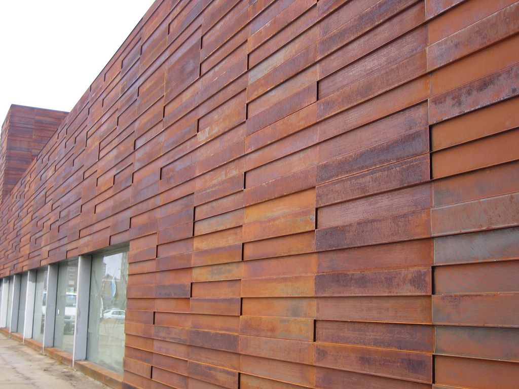 Corten cladding on facade